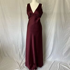 After Six Women's 10 Formal Sleeveless Satin Burgundy Red Gown Dress
